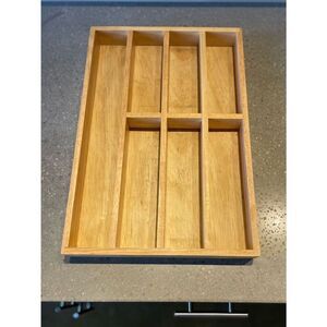 Bamboo Wooden Cutlery Drawer Organizer - Natural Wood